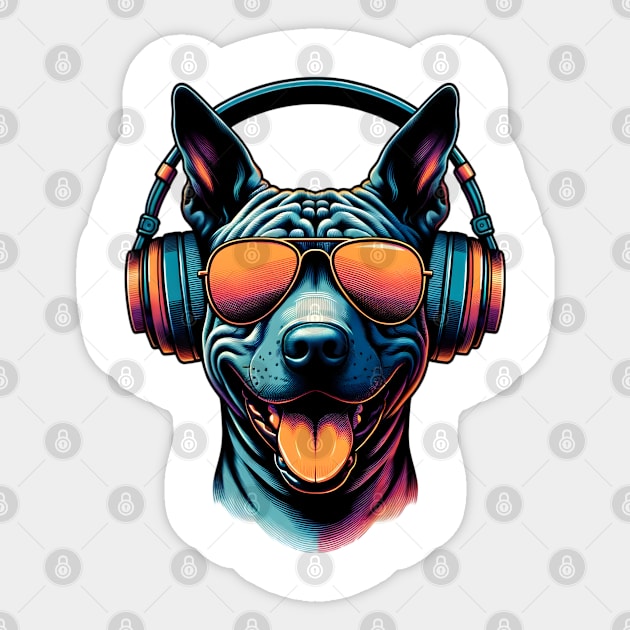 Smiling Thai Ridgeback as a Musical DJ Sticker by ArtRUs